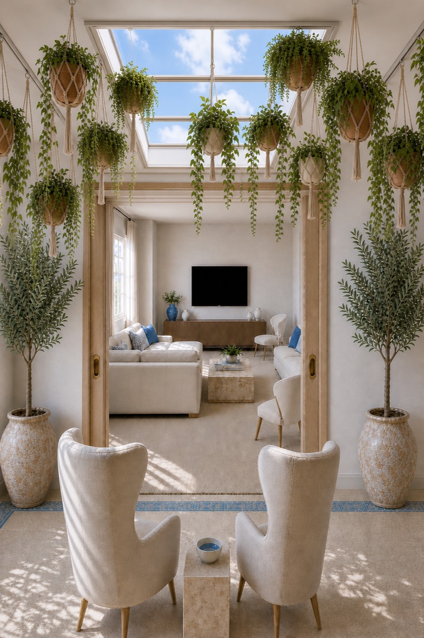 Front extension concept showing the family-room television and conversation area