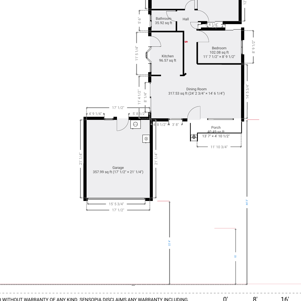 Front extension area in the current Magicplan layout