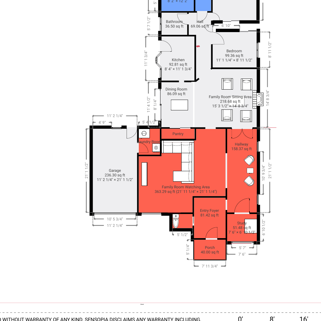 Front extension area in the proposed Magicplan layout
